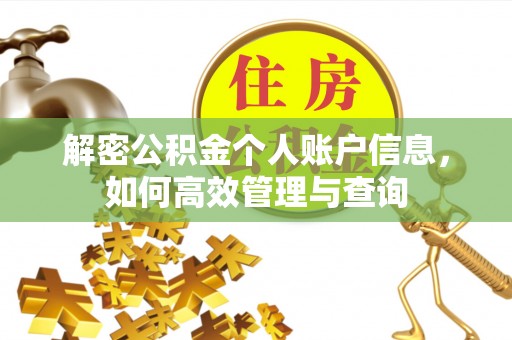 山西解密公积金个人账户信息，如何高效管理与查询